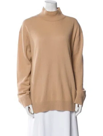 Pre-owned Vince Cashmere Mock Neck Sweater In Brown