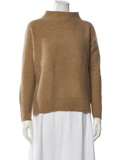Pre-owned Vince Cashmere Mock Neck Sweater In Brown