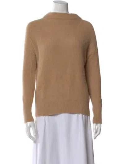 Pre-owned Vince Cashmere Mock Neck Sweater In Brown