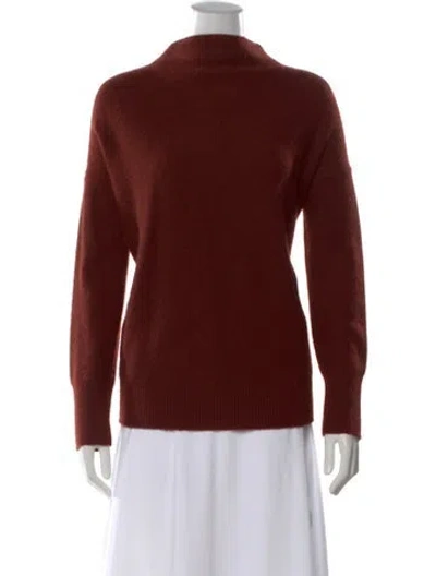 Pre-owned Vince Cashmere Mock Neck Sweater In Brown