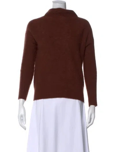 Pre-owned Vince Cashmere Mock Neck Sweater In Brown