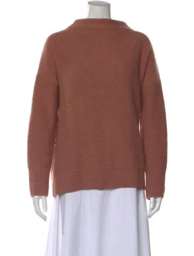 Pre-owned Vince Cashmere Mock Neck Sweater In Brown
