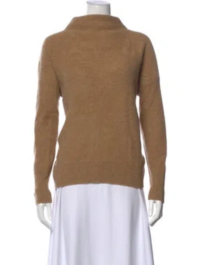 Pre-owned Vince Cashmere Mock Neck Sweater In Brown