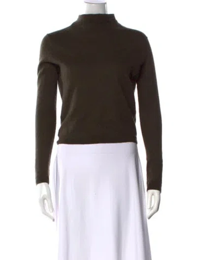 Pre-owned Vince Cashmere Mock Neck Sweater In Brown