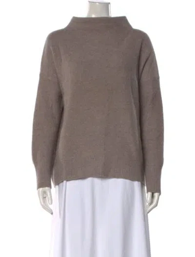 Pre-owned Vince Cashmere Mock Neck Sweater In Brown