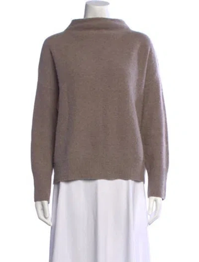 Pre-owned Vince Cashmere Mock Neck Sweater In Brown