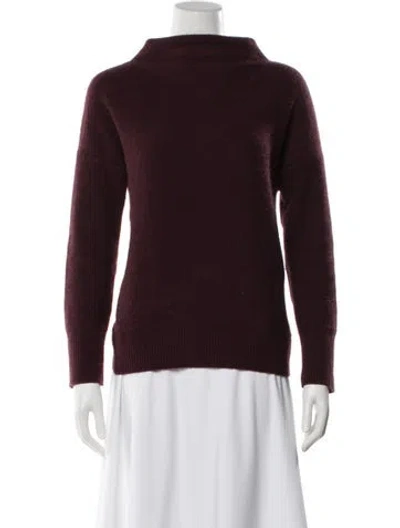 Pre-owned Vince Cashmere Mock Neck Sweater In Burgundy