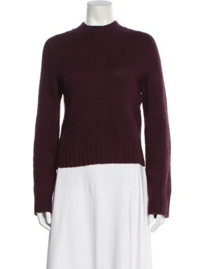 Pre-owned Vince Cashmere Mock Neck Sweater In Burgundy