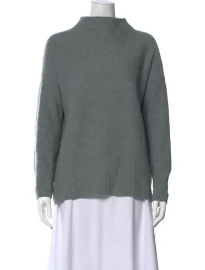 Pre-owned Vince Cashmere Mock Neck Sweater In Gray