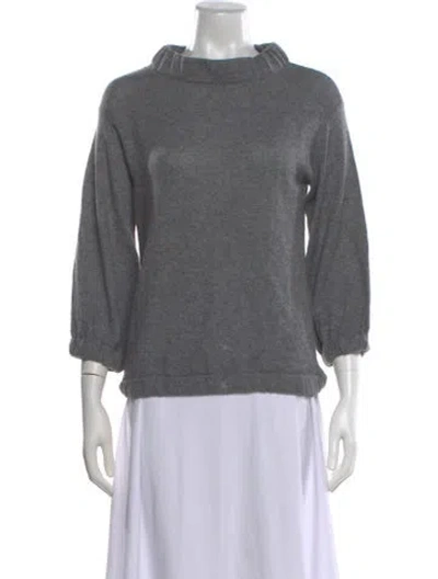 Pre-owned Vince Cashmere Mock Neck Sweater In Gray