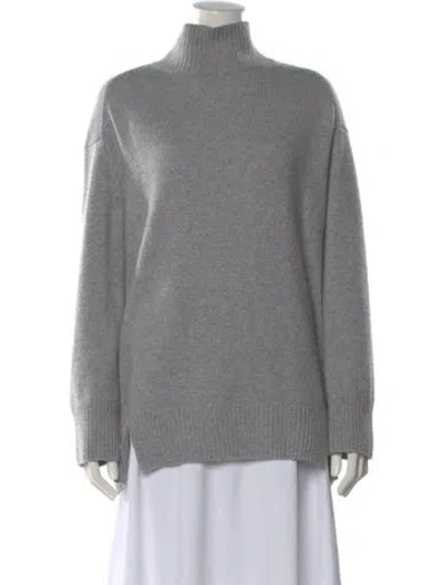 Pre-owned Vince Cashmere Mock Neck Sweater In Gray