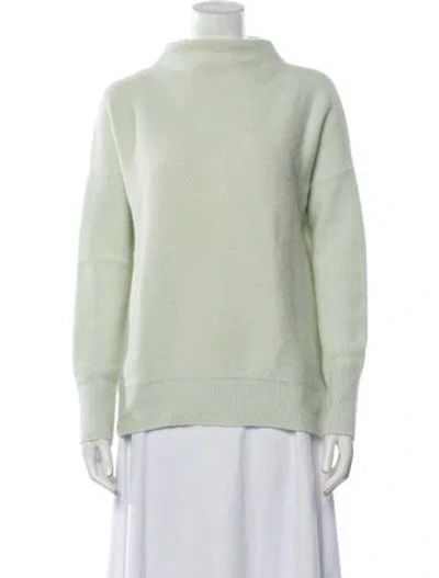 Pre-owned Vince Cashmere Mock Neck Sweater In Green