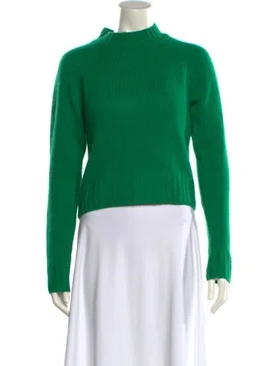 Pre-owned Vince Cashmere Mock Neck Sweater In Green