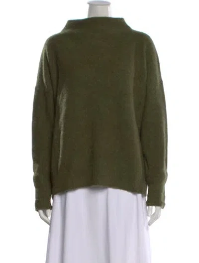 Pre-owned Vince Cashmere Mock Neck Sweater In Green