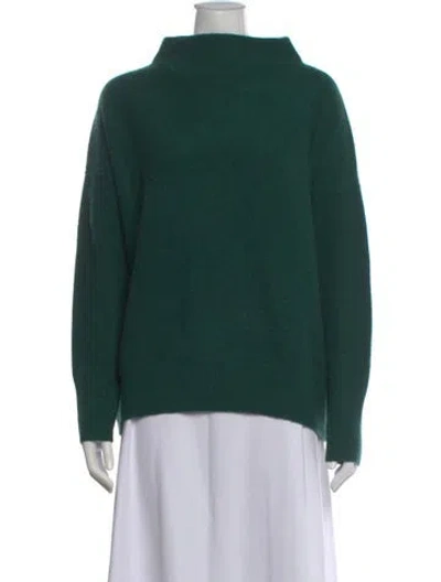 Pre-owned Vince Cashmere Mock Neck Sweater In Green