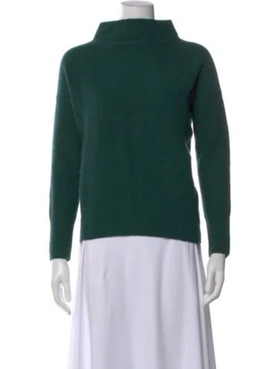 Pre-owned Vince Cashmere Mock Neck Sweater In Green