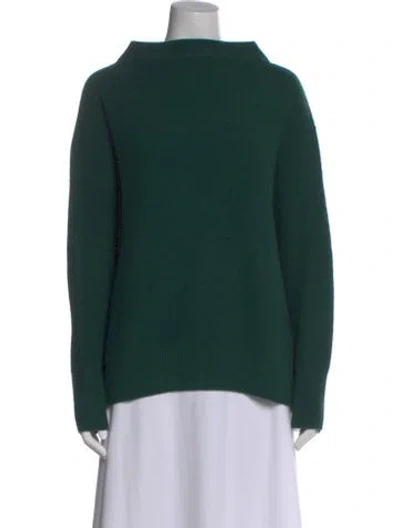 Pre-owned Vince Cashmere Mock Neck Sweater In Green