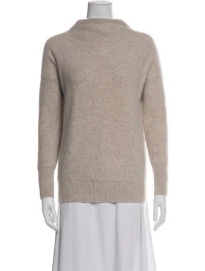 Pre-owned Vince Cashmere Mock Neck Sweater In Green