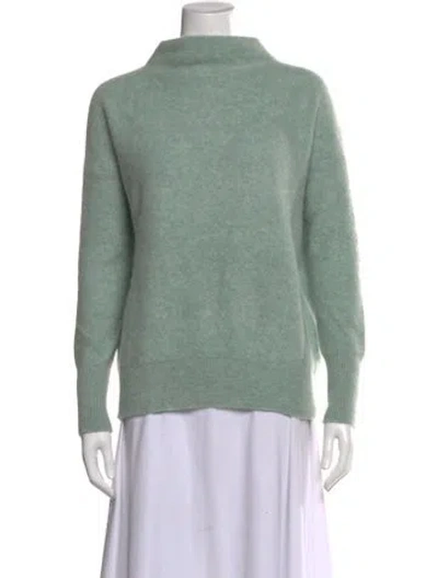 Pre-owned Vince Cashmere Mock Neck Sweater In Green