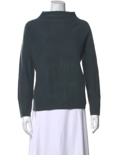 Pre-owned Vince Cashmere Mock Neck Sweater In Green