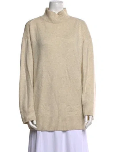 Pre-owned Vince Cashmere Mock Neck Sweater In Neutral