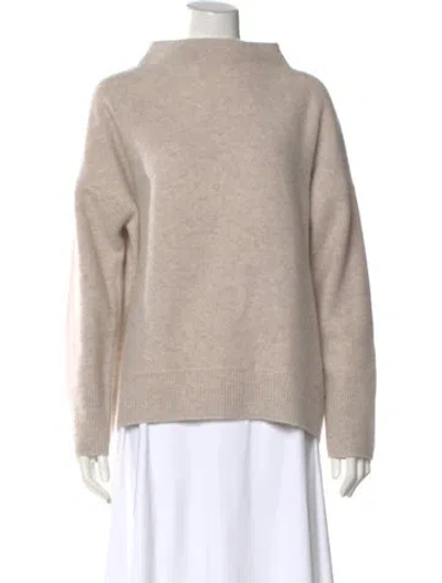 Pre-owned Vince Cashmere Mock Neck Sweater In Neutral