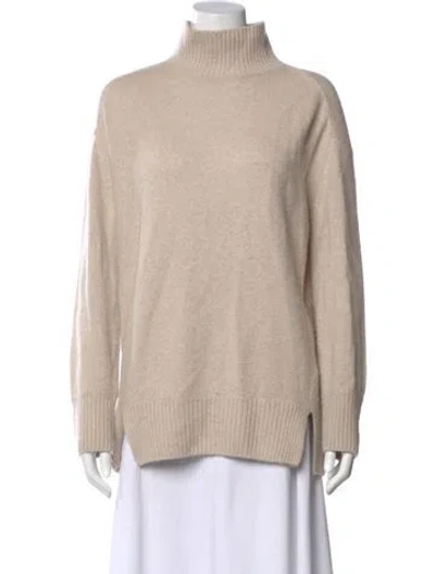 Pre-owned Vince Cashmere Mock Neck Sweater In Neutral