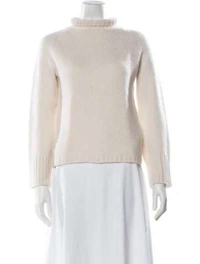 Pre-owned Vince Cashmere Mock Neck Sweater In Neutral