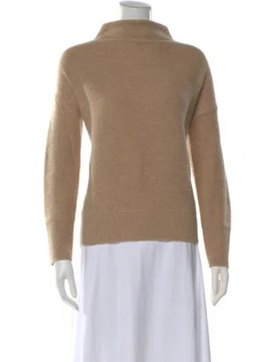 Pre-owned Vince Cashmere Mock Neck Sweater In Neutral