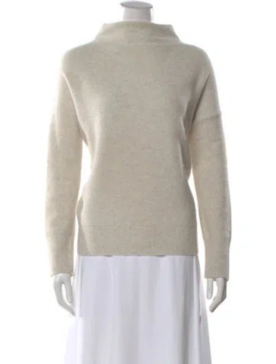 Pre-owned Vince Cashmere Mock Neck Sweater In Neutral