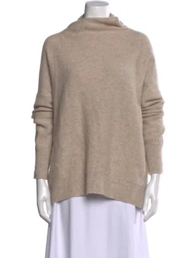 Pre-owned Vince Cashmere Mock Neck Sweater In Neutral