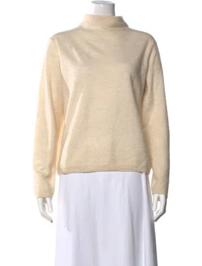 Pre-owned Vince Cashmere Mock Neck Sweater In Neutral