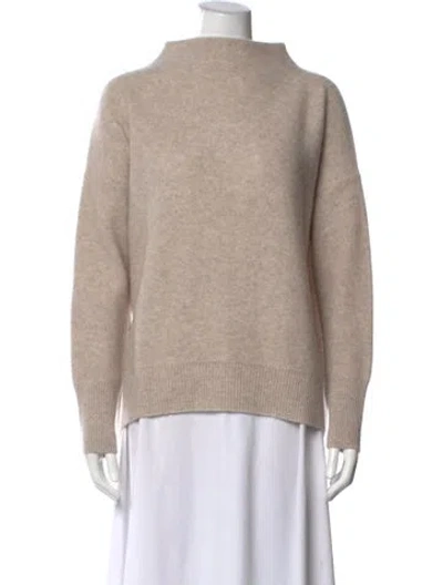 Pre-owned Vince Cashmere Mock Neck Sweater In Neutral