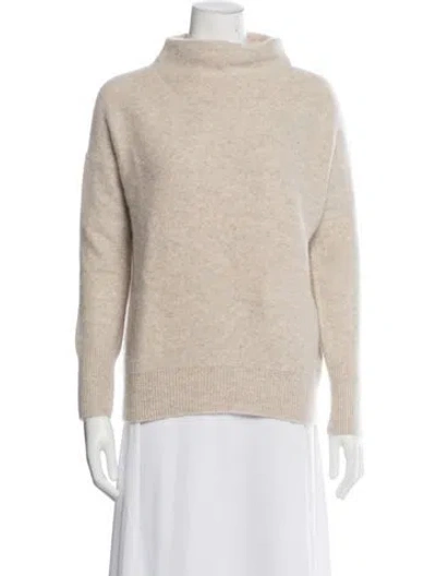 Pre-owned Vince Cashmere Mock Neck Sweater In Neutrals