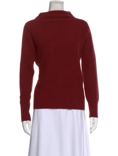 Pre-owned Vince Cashmere Mock Neck Sweater In Red