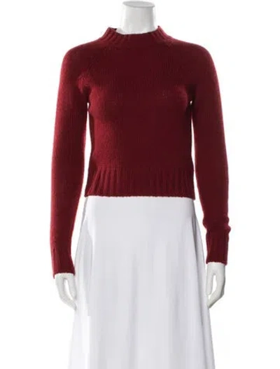 Pre-owned Vince Cashmere Mock Neck Sweater In Red