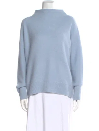 Pre-owned Vince Cashmere Mock Neck Sweater W/ Tags In Blue