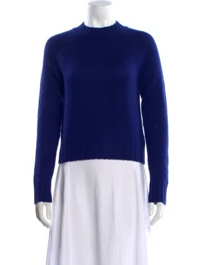 Pre-owned Vince Cashmere Mock Neck Sweater W/ Tags In Blue