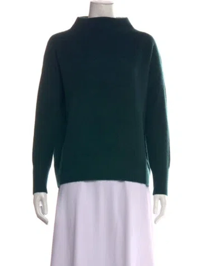 Pre-owned Vince Cashmere Mock Neck Sweater W/ Tags In Green