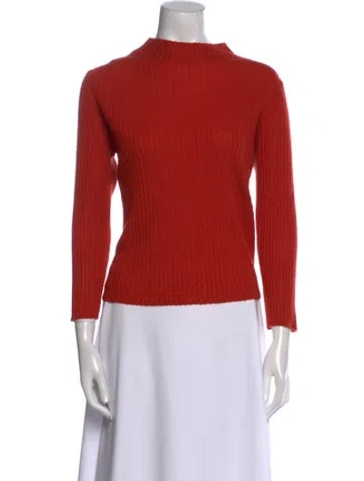 Pre-owned Vince Cashmere Mock Neck Sweater W/ Tags In Orange