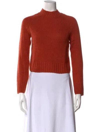 Pre-owned Vince Cashmere Mock Neck Sweater W/ Tags In Orange