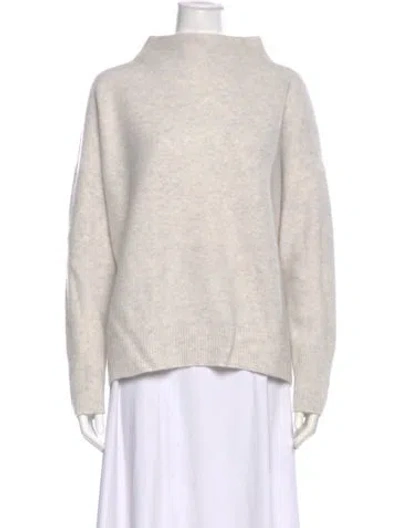 Pre-owned Vince Cashmere Mock Neck Sweater In White