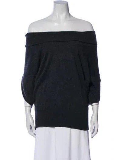 Pre-owned Vince Cashmere Off-the-shoulder Sweater In Black