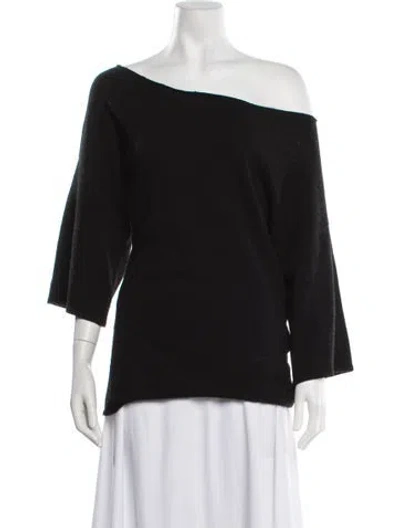 Pre-owned Vince Cashmere Off-the-shoulder Sweater In Black