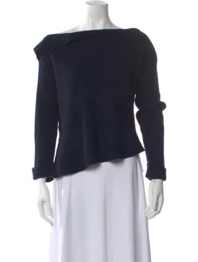 Pre-owned Vince Cashmere Off-the-shoulder Sweater In Blue