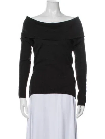 Pre-owned Vince Cashmere Off-the-shoulder Sweater In Gray