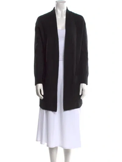 Pre-owned Vince Cashmere Open Front Sweater In Black