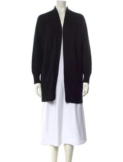 Pre-owned Vince Cashmere Open Front Sweater In Black
