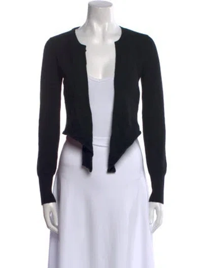 Pre-owned Vince Cashmere Open Front Sweater In Black