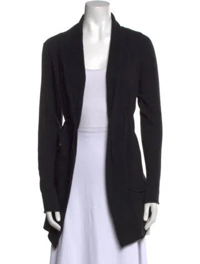 Pre-owned Vince Cashmere Open Front Sweater In Black